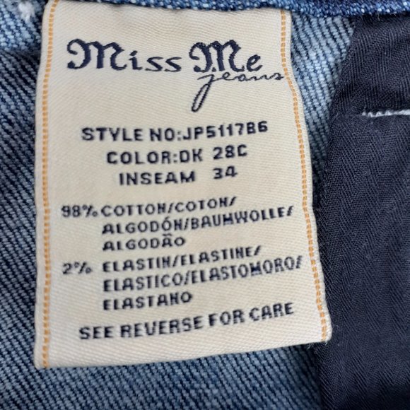 MISS ME JEANS WOMENS JP5117B6 BOOT CUT SIZE 28 BLUE - Picture 8 of 10